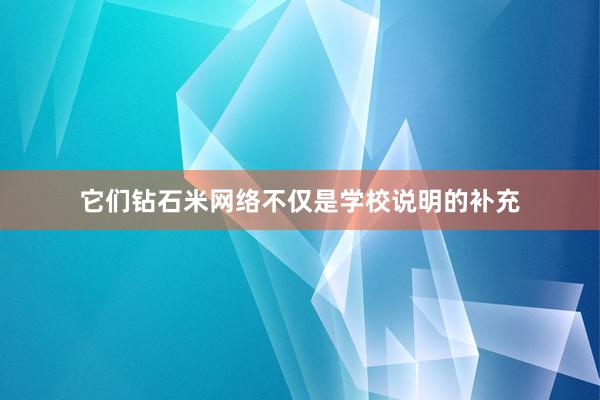 它们钻石米网络不仅是学校说明的补充